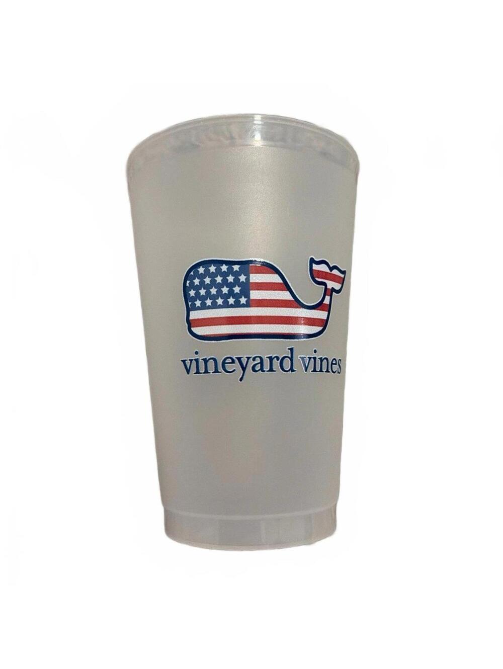 Vineyard Vines Clear Patriotic Whale Logo Cup